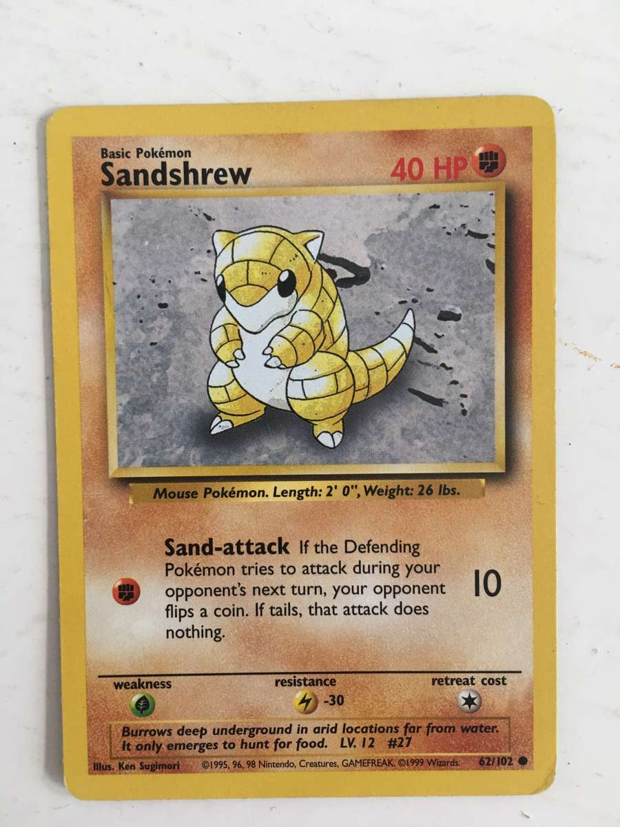 VINTAGE POKEMAN  TRADING CARD - SANDSHREW