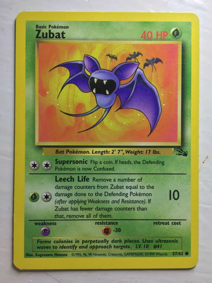 VINTAGE POKEMON TRADING CARD - ZUBAT