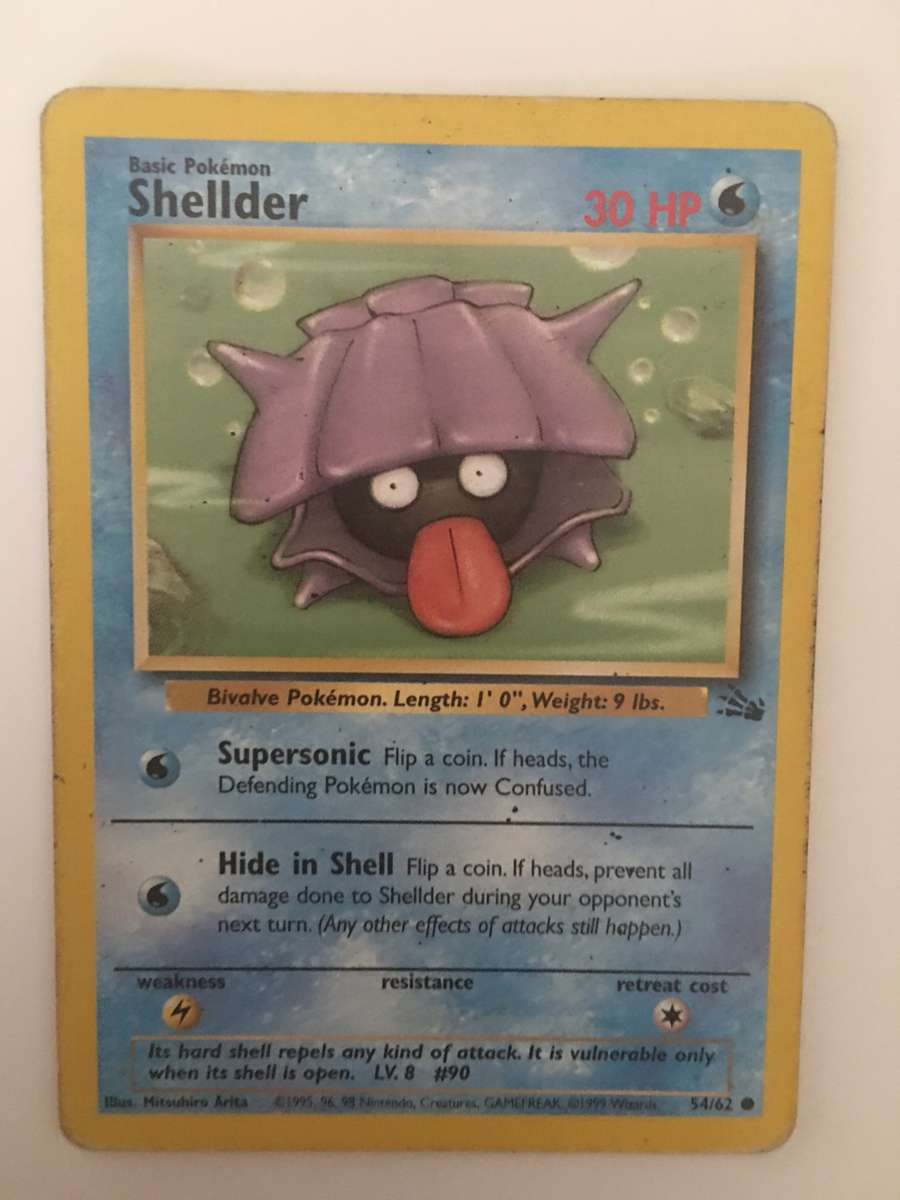 VINTAGE POKEMON TRADING CARD - SHELLDER