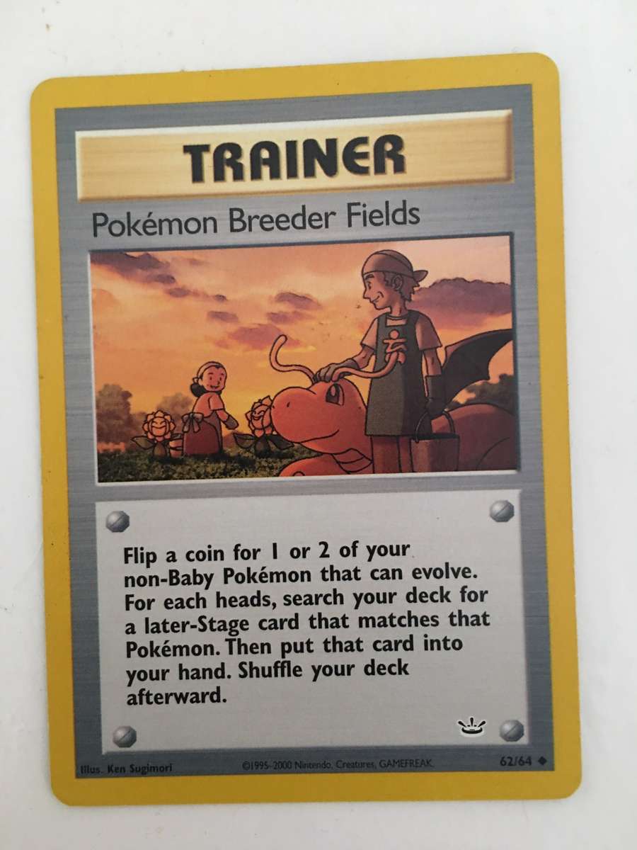 VINTAGE POKEMON TRADING CARD - TRAINER / POKEMON BREEDER FIELDS