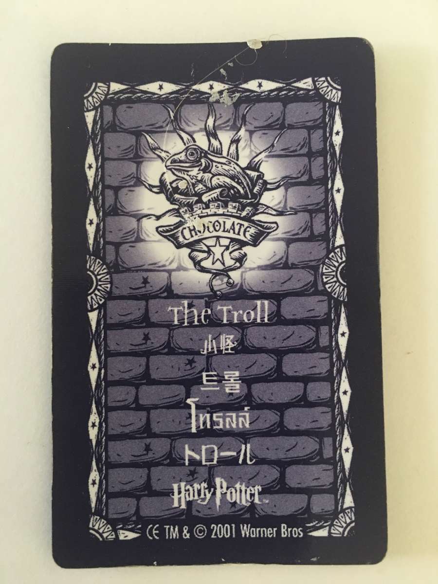 3D HARRY POTTER FROG CHOCOLATE  TRADING CARD - THE TROLL - WARNER BROTHERS 2001
