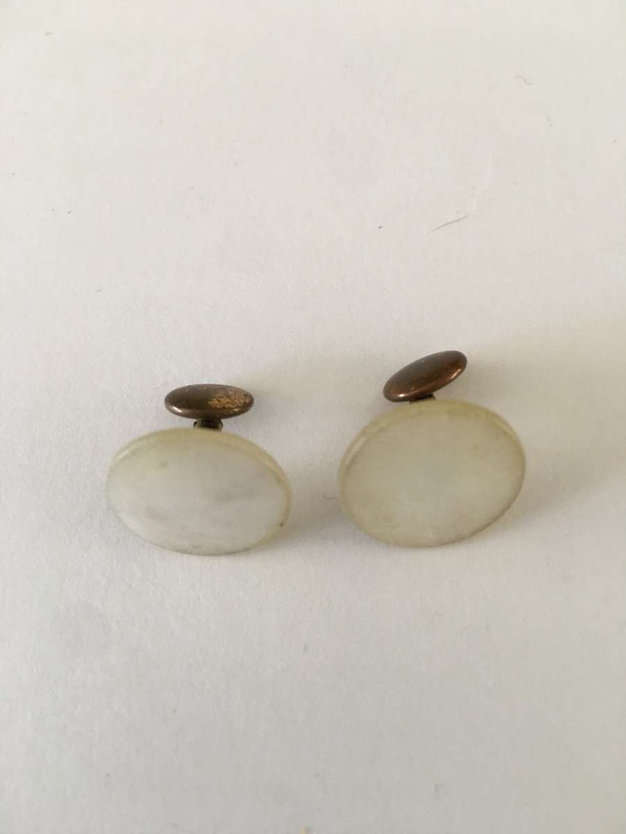 VINTAGE LOVELY MOTHER OF PEARL MENS CUFF LINKS