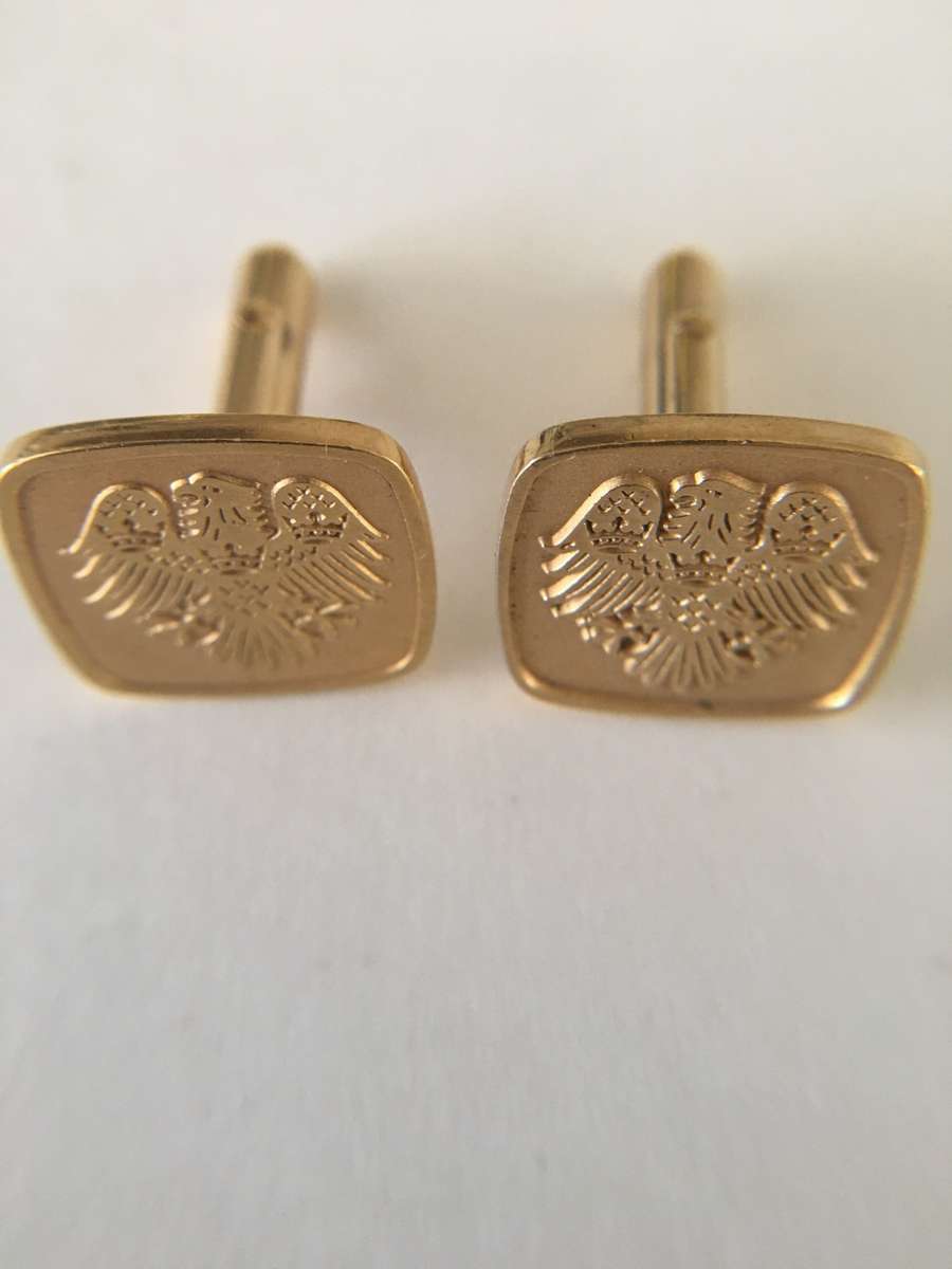 LOVELY VINTAGE  EAGLE PLATED MENS CUFF LINKS