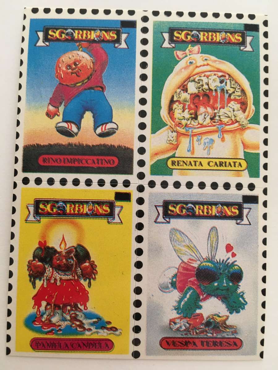 VINTAGE ITALIAN MINT SET OF 4 GARBAGE PAIL KIDS - 1989