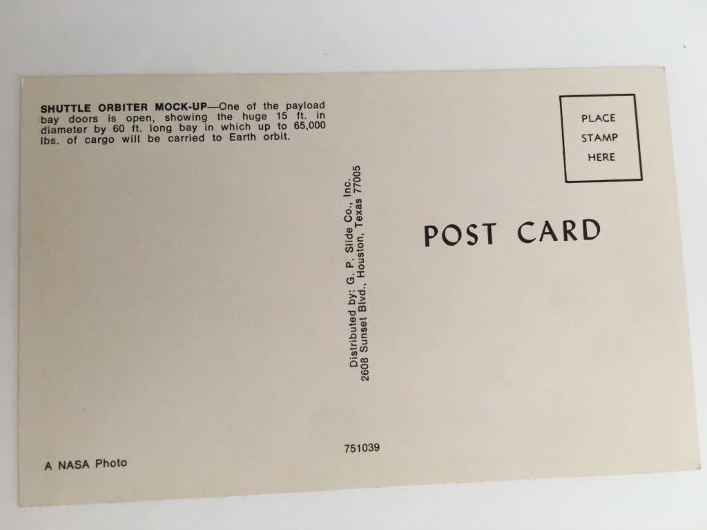 LOVELY VINTAGE POST CARD NASA SPACE SHUTTLE