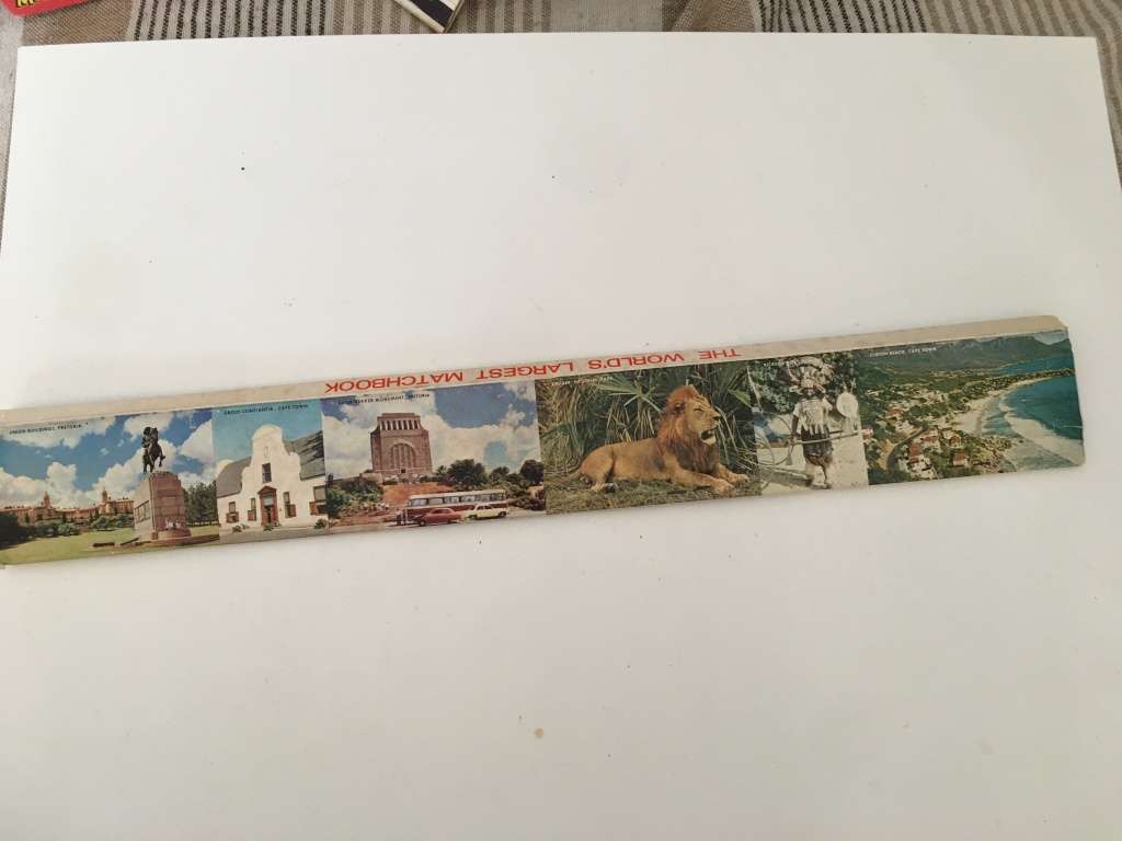 VINTAGE  SOUVENIR  MATCHBOOK LONGER THAN A RULER  SCENES FROM SOUTH AFRICA 1960`S