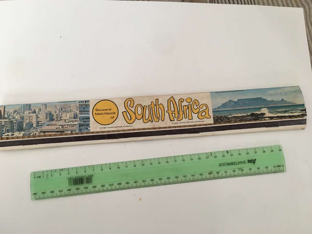 VINTAGE  SOUVENIR  MATCHBOOK LONGER THAN A RULER  SCENES FROM SOUTH AFRICA 1960`S