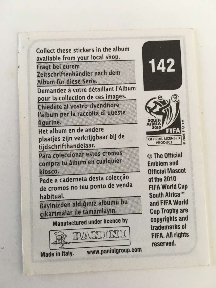 SOCCER PANNINI STICKER NO. 142