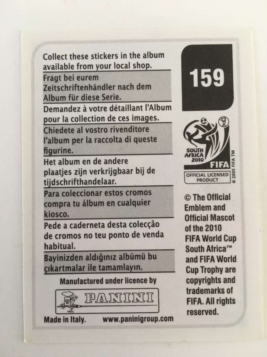 SOCCER PANNINI STICKER NO. 159