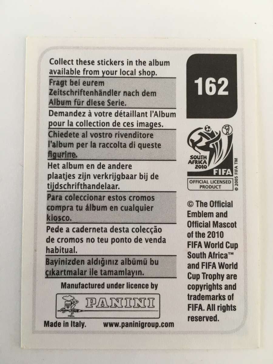SOCCER PANNINI STICKER NO. 162