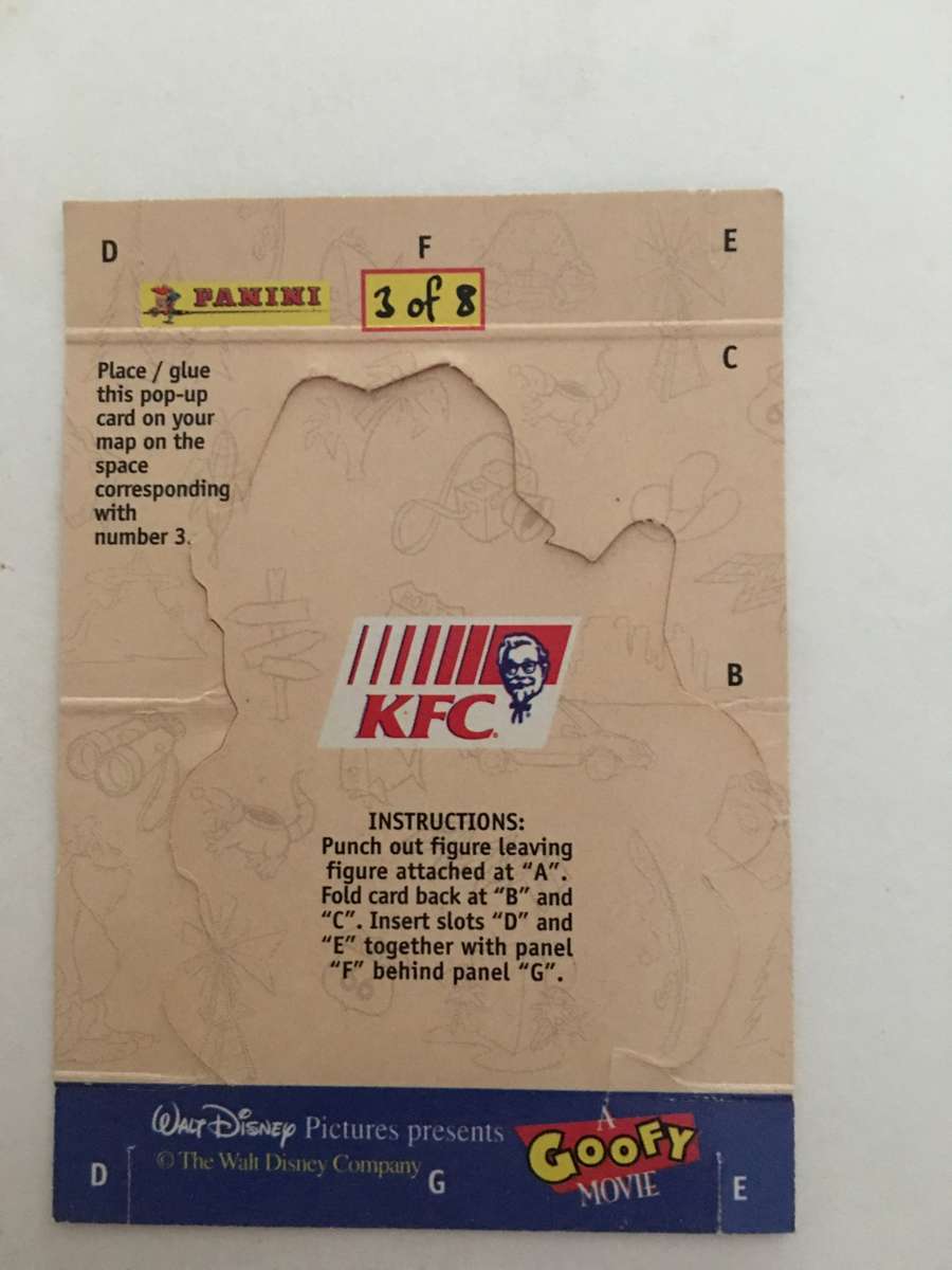 PANINI KFC TRADING CARD  - A GOOFY MOVIE - NO. 3 - GOOFY