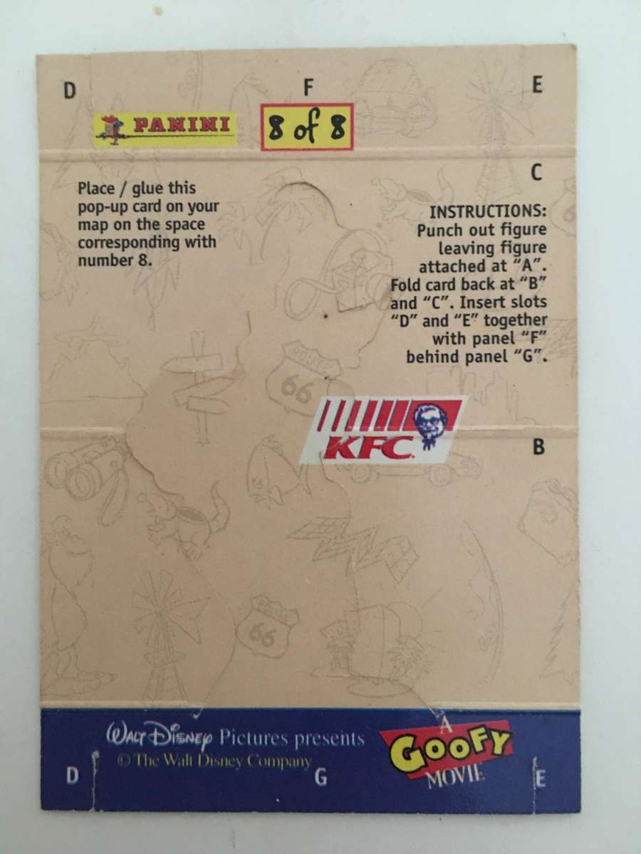 PANINI KFC TRADING CARD  - A GOOFY MOVIE - NO. 8 -POWERLINE