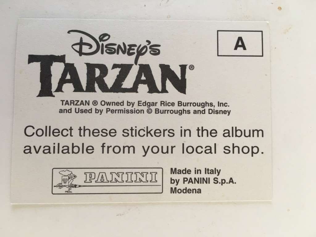 PANINI DISNEY''S - TARZAN  TRADING STICKER - NO.  A / FOIL CARD