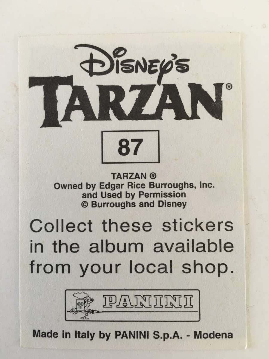 PANINI DISNEY''S - TARZAN  TRADING STICKER - NO. 87