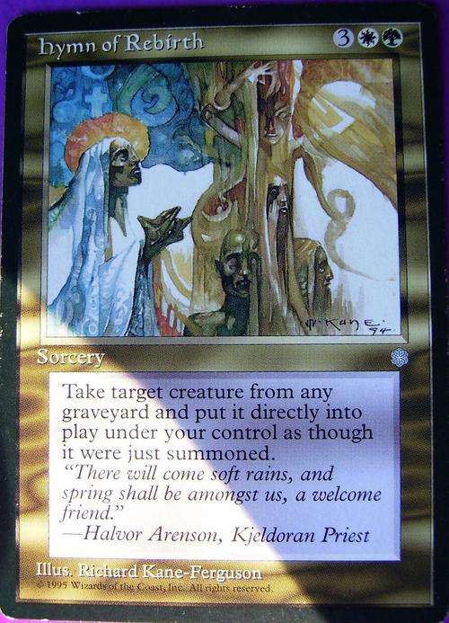 hymn of Rebirth bid per card