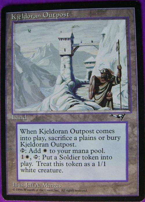 Kjeldoran Outpost bid per card