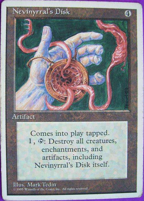 Nevinyrral's Disk bid per card