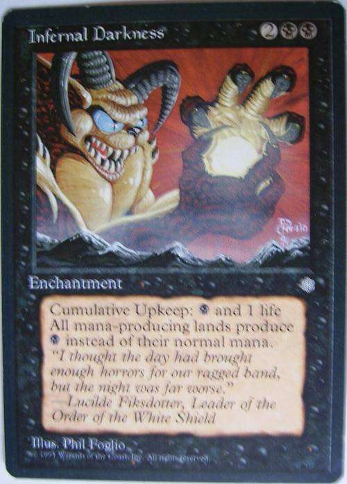Infernal Darkness bid per card