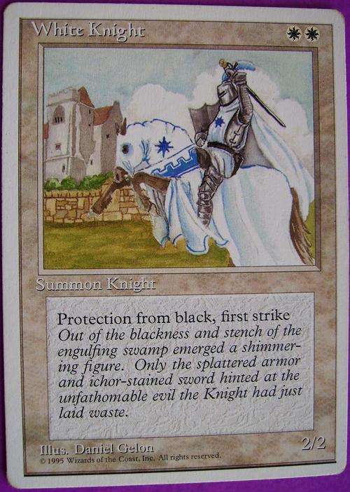 Magic the Gathering White Knight bid per card (Rare)