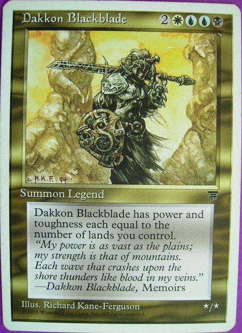 Dakkon Blackblade bid per card