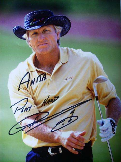 The White shark Greg Norman signed autograph