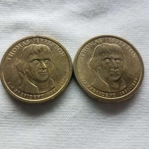 USA $1 Presidential Coin - 3rd President Thomas Jefferson