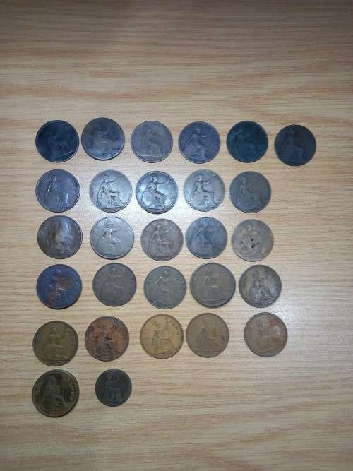 35 x UK Penny Lot Dated 1866 - 1967 (Bid per coin to take all))