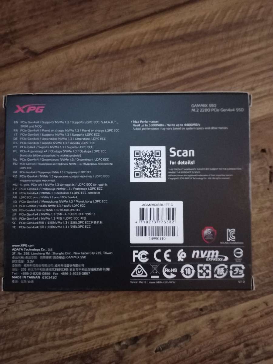 XPG 1TB PCIe Gen4x4  *5000/4400MB/S*