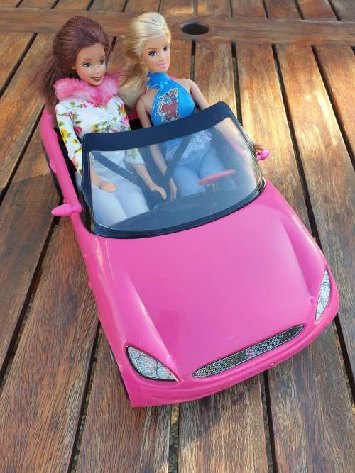 Barbie car and dolls
