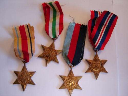 The 4 star medals from 1939-1945