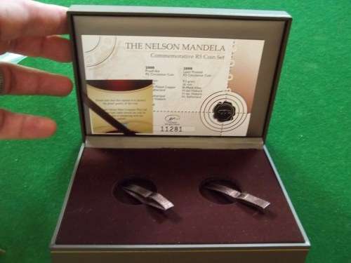 S MINT .** EMPTY BOX ** MANDELA COMMEMORATIVE COIN SET (BROWN)