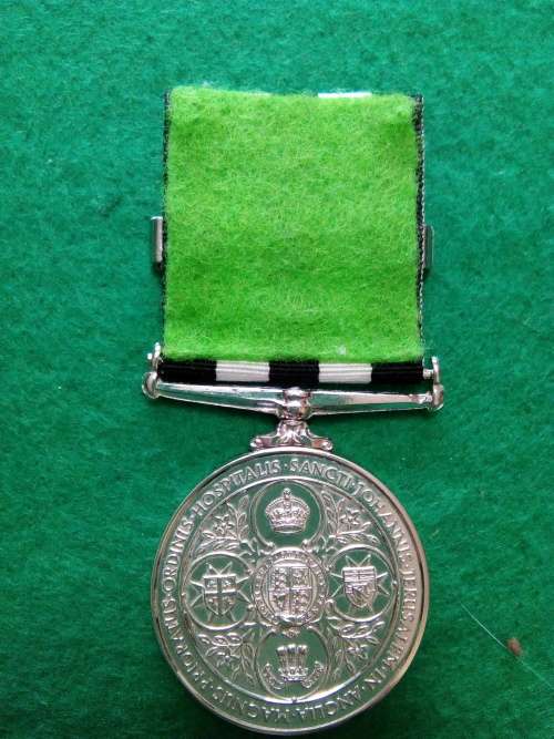 SAINT JOHNS SERVICE MEDAL WITH BAR .. FULL SIZE .. NAMED