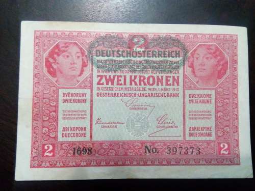AUSTRIA / HUNGARY 2 KRONEN 1917 .. GOOD CIRCULATED