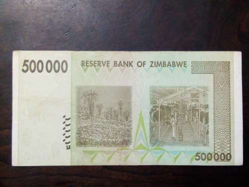 ZIMBABWE 500 000 DOLLARS 2008 ... VERY GOOD CIRCULATED