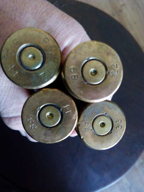 SADF .. LOT OF 4 X BORDER WAR ERA .50 SPENT CARTRIDGES
