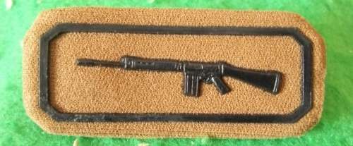 SADF - NUTRIA (TUPPER) MARKSMAN BADGE - PINS INTACT