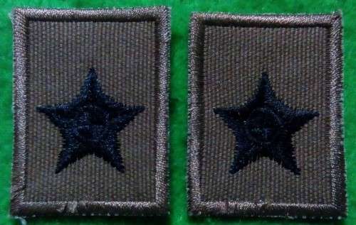 UNUSED -SADF 2LT COLLAR RANK PAIR - FIRST CAMO DRESS