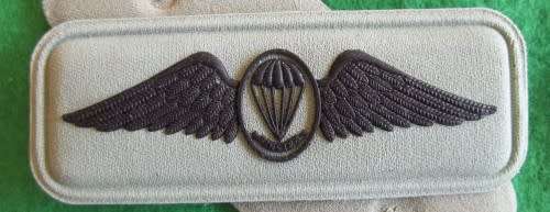 SOUTH AFRICA - STATIC LINE INSTRUCTOR WING - RUBBERISED - PINS INTACT - NEW