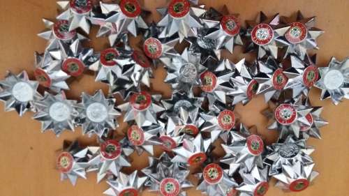 SADF - LOT OF 50 X (25 PAIRS) 9 POINT STAR MAJOR PIPS - PINS INTACT