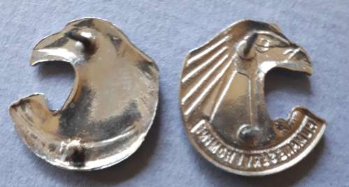 SADF - ## MESS DRESS ## PERS CORPS COLLAR BADGE PAIR - PINS INTACT