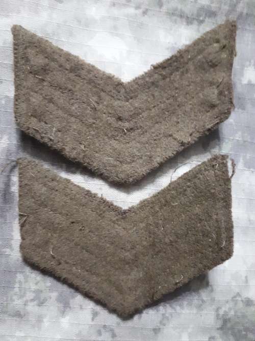 SADF -- NUTRIA CORPORAL RANK  CHEVRON PAIR  - USED