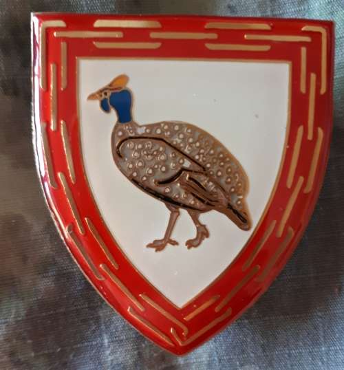 SADF / SANDF GENERAL SUPPORT BASE KROONSTAD METAL SHOULDER FLASH - PINS INTACT
