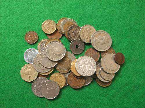 coin lot 7 made up of 40 different foreign coins - conditions vary