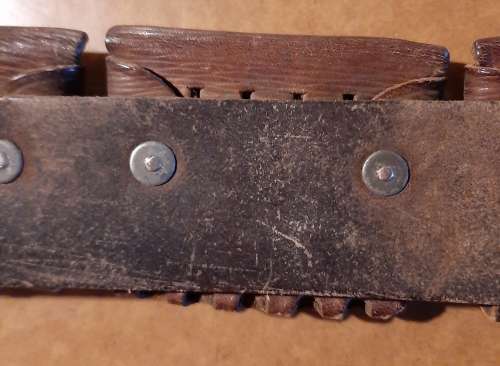 1916 WW1 ERA - 50 ROUND MILITARY LEATHER AMMUNITION BELT (BANDOLIER)