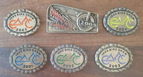 LOT OF 6 x SOUTH AFRICAN BIKER RALLY PIN BADGES - ## NO PINS ##