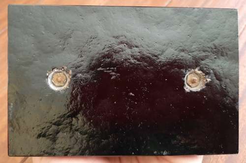 MINIATURE GERMAN WW1 SPIKED HELMET STATUETTE ON STAND