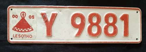 OLD LESOTHO  VEHICLE NUMBER PLATE