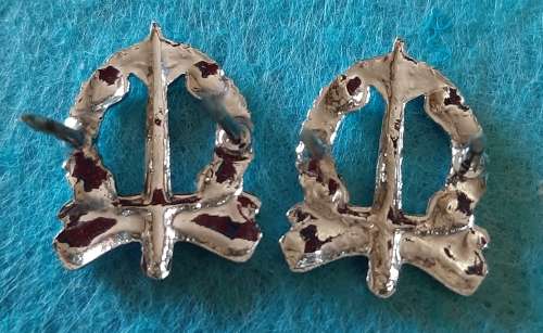 SADF MILITARY POLICE ( MESS DRESS) COLLAR BADGES