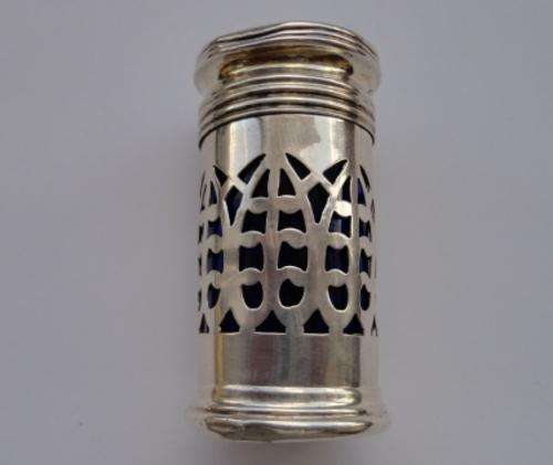 Sterling Silver Pepper Pot With Blue Glass Liner