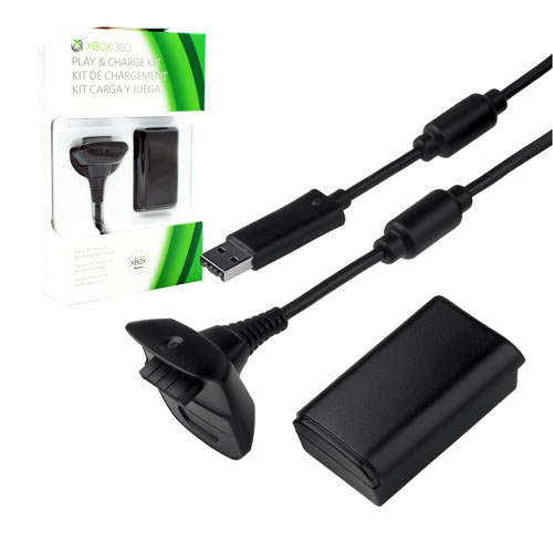 XBOX 360 Black Play & Charge Kit *BLACK* (BRAND NEW) IN STOCK!